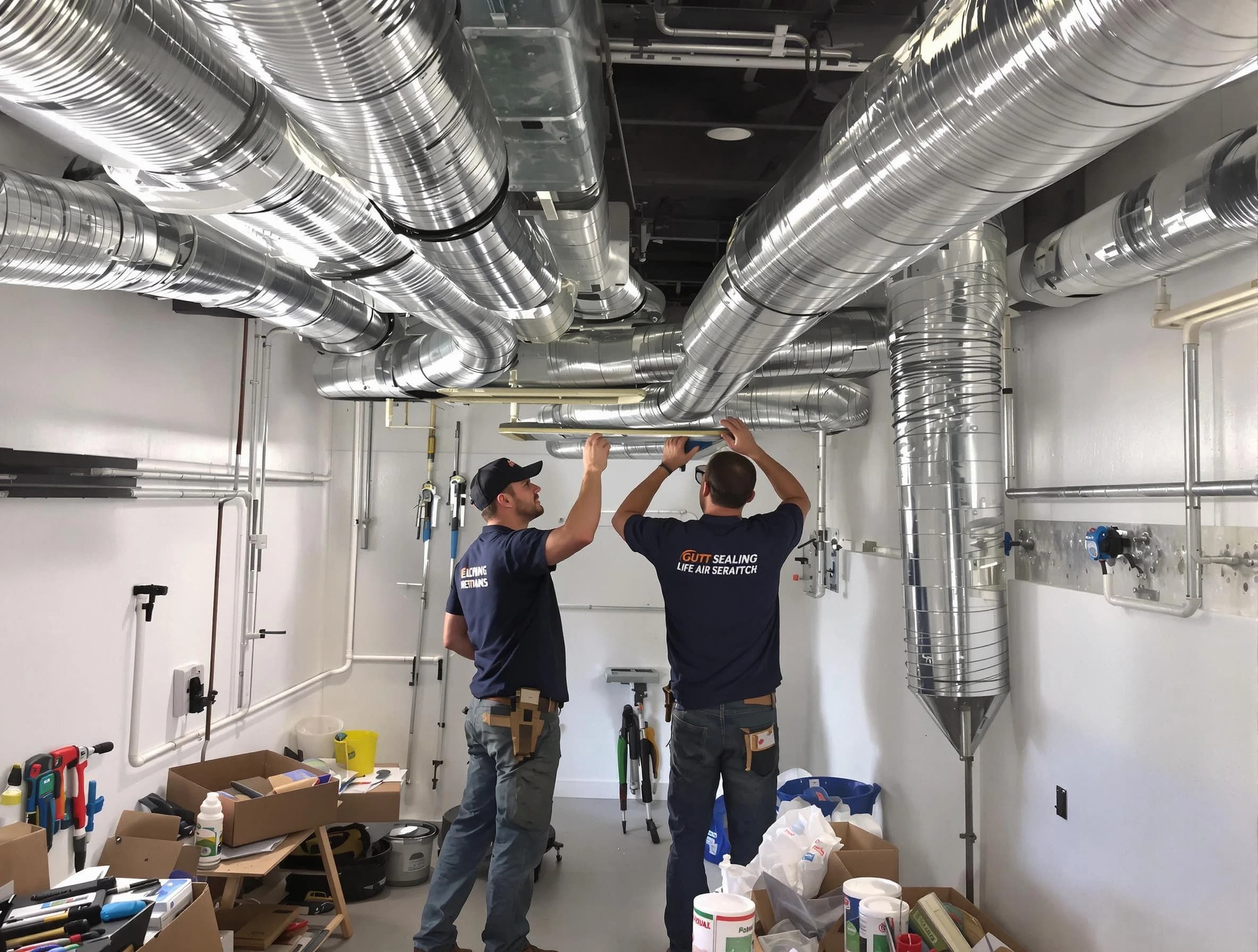 Lake View Air Duct Cleaning technician applying professional duct sealing solutions in Lake View