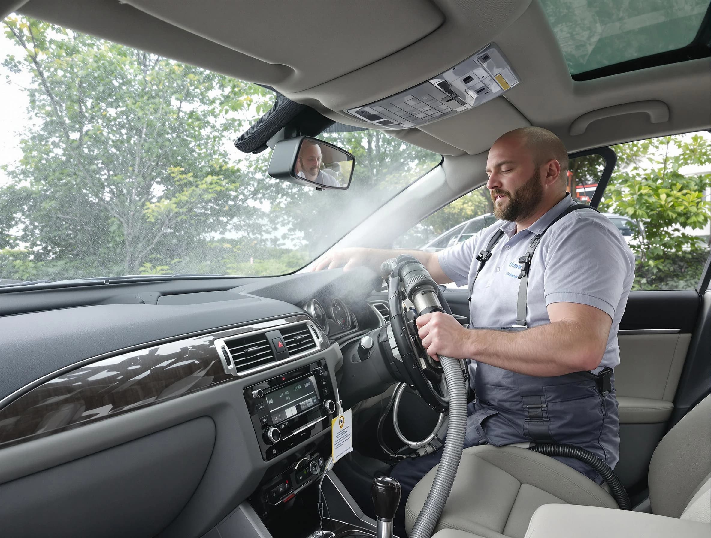 Lake View Air Duct Cleaning specialist performing professional car duct cleaning in Lake View