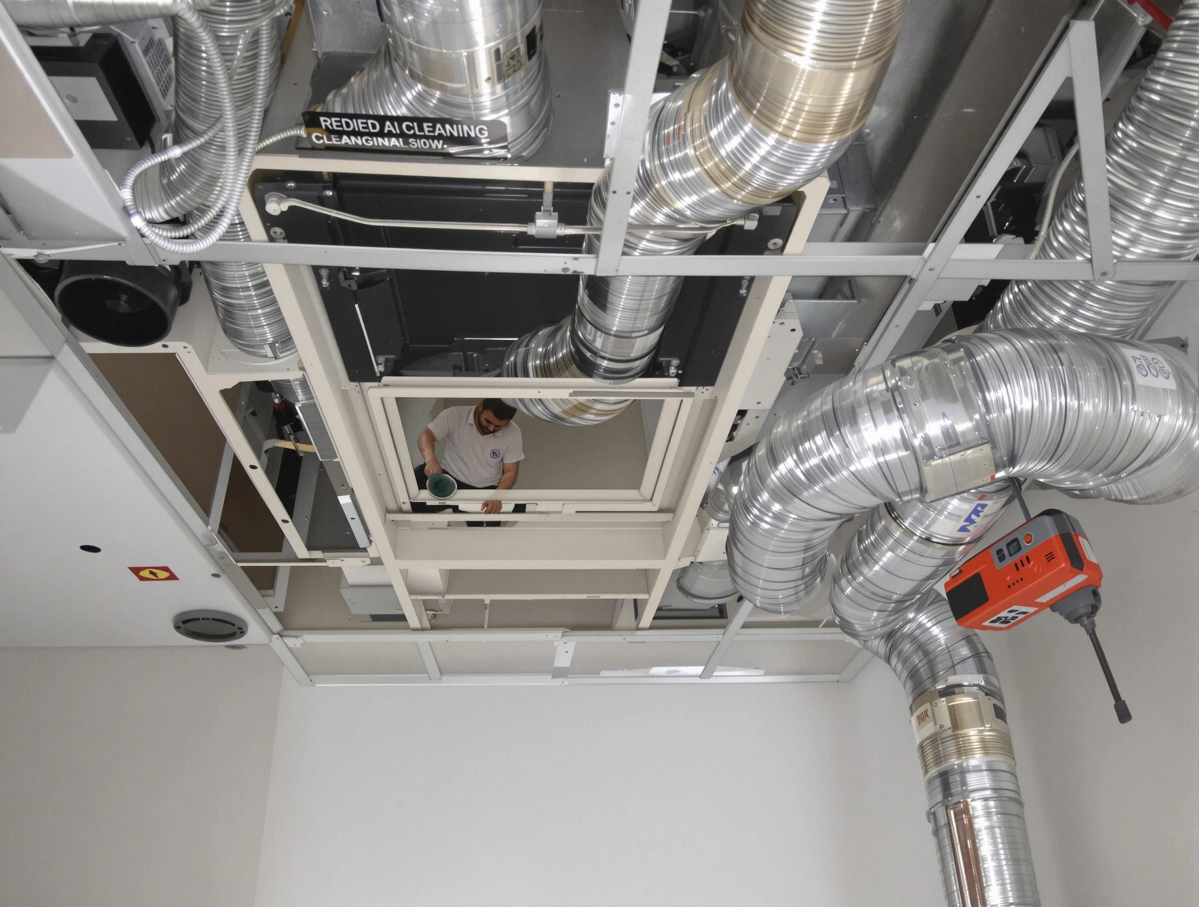 Lake View Air Duct Cleaning technician performing detailed central duct system cleaning in Lake View