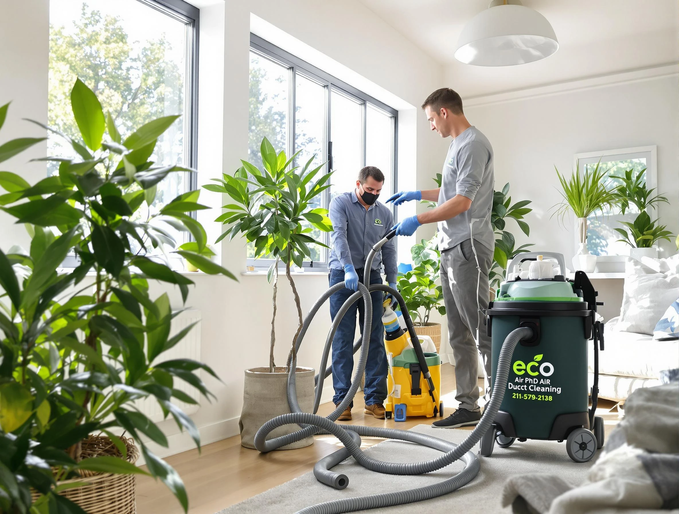 Lake View Air Duct Cleaning technician performing eco-friendly duct cleaning using sustainable methods in Lake View