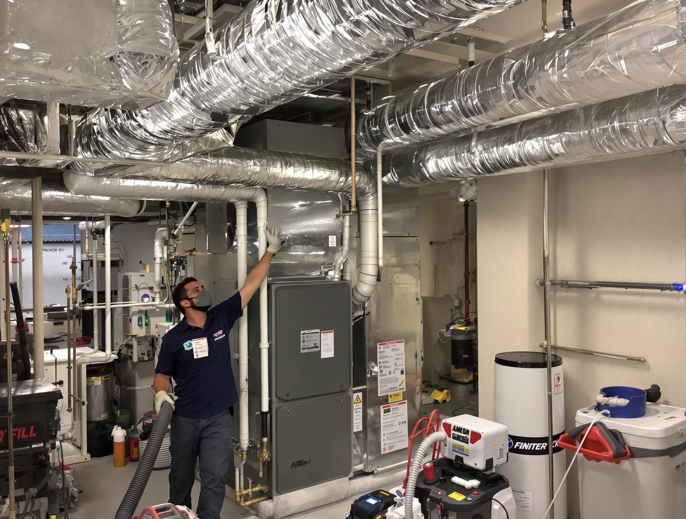 Lake View Air Duct Cleaning specialist performing thorough furnace duct cleaning in a Lake View residence