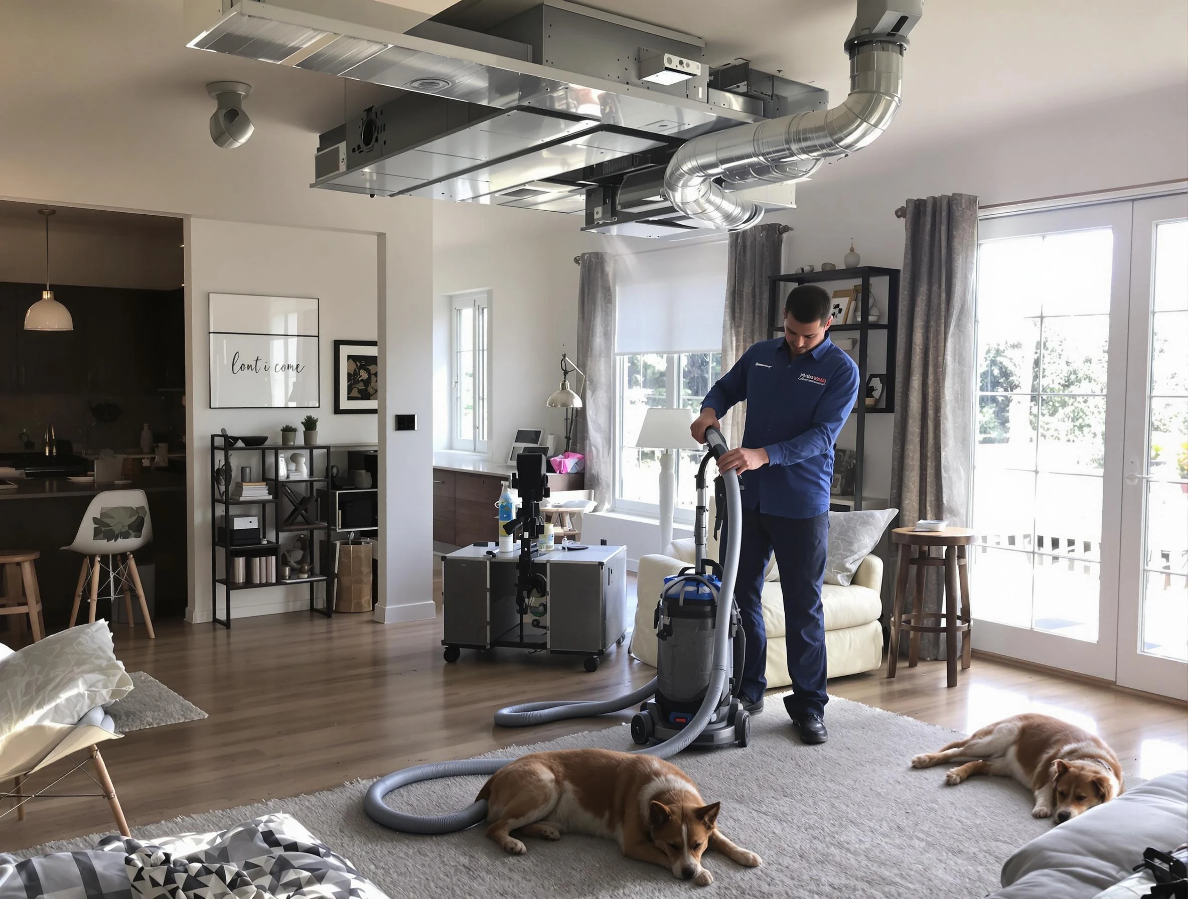 Lake View Air Duct Cleaning technician performing detailed indoor duct cleaning for improved air quality in Lake View