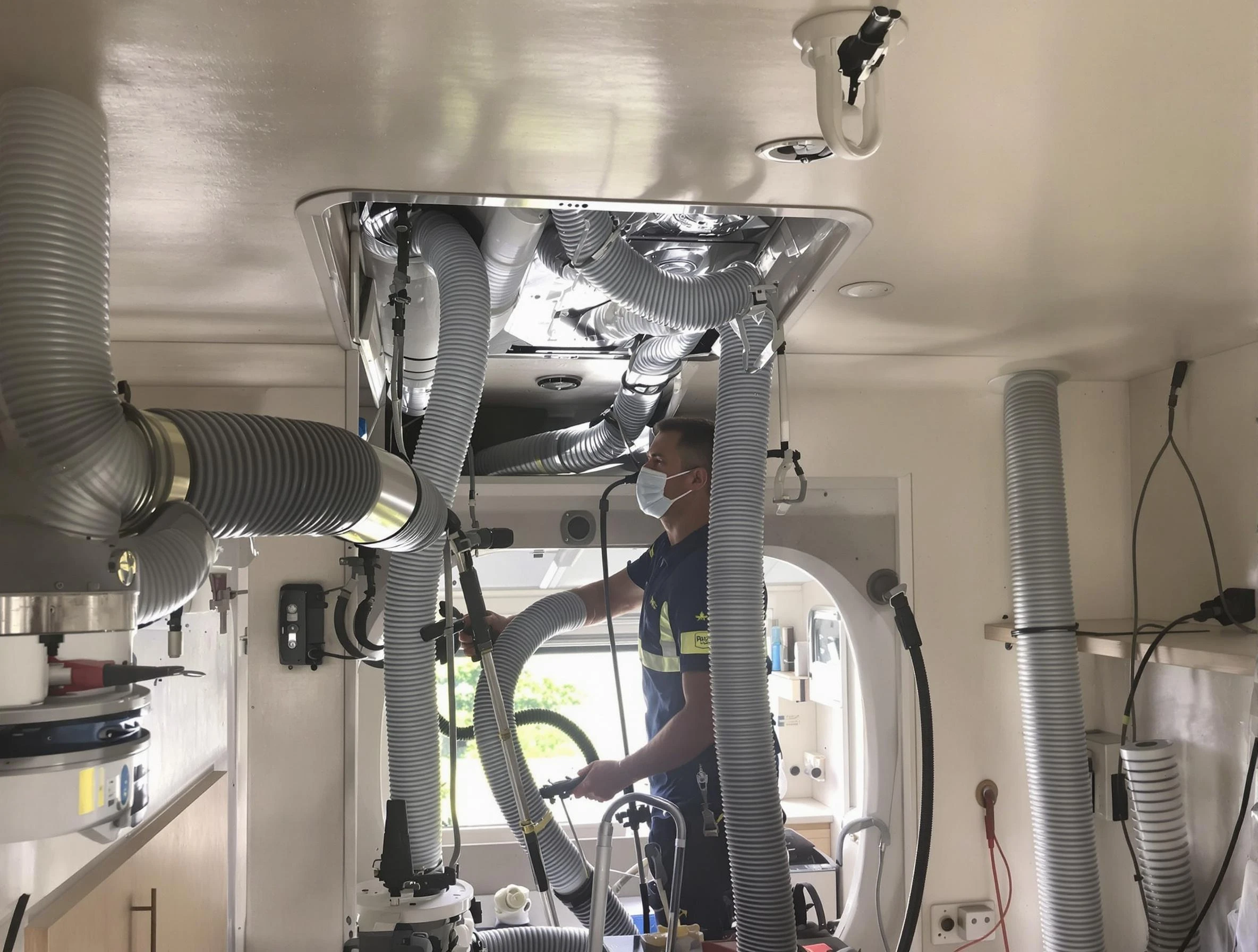 Lake View Air Duct Cleaning specialist performing precise mobile home duct cleaning in Lake View
