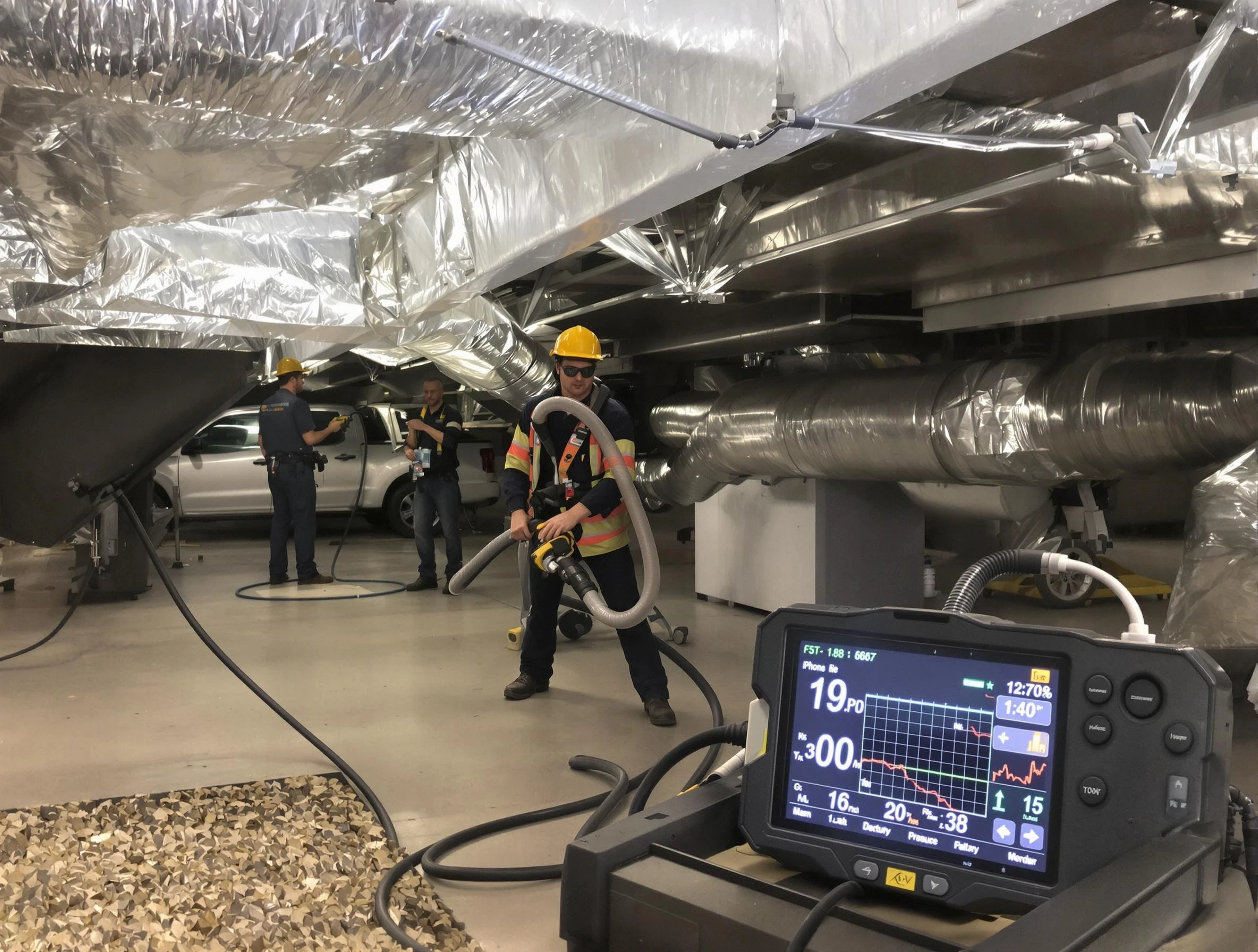 Professional negative pressure duct cleaning by Lake View Air Duct Cleaning in Lake View